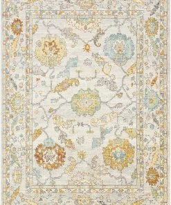Artistic All Area Rugs And Runners Daphne Outdoor Medallion Soft Area Rug Ivory/Saffron