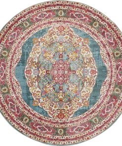 UL Vintage Traditional Turquoise Red Violet Area Rugs