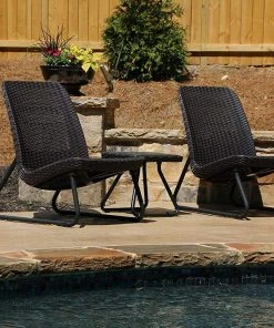 COL Home Décor All Weather Outdoor Patio Garden Conversation Chair & Table Set - 3 Pc
