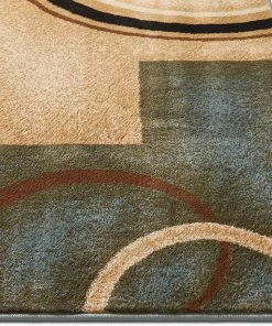 WW Modern Geometric Circles Light Blue Multi Soft Area Rugs 17 WW Modern Geometric Circles Light Blue Multi Soft Area Rugs