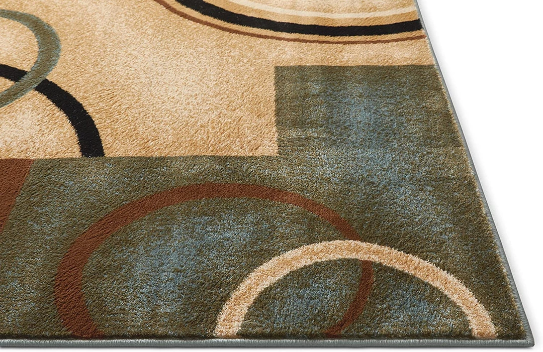 WW Modern Geometric Circles Light Blue Multi Soft Area Rugs 5 WW Modern Geometric Circles Light Blue Multi Soft Area Rugs