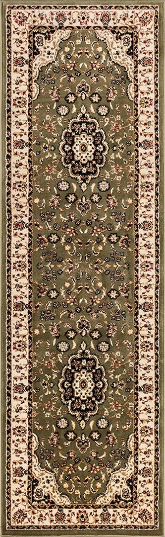 Ww Kashan Medallion Green Traditional Soft Area Rug 4 Ww Kashan Medallion Green Traditional Soft Area Rug