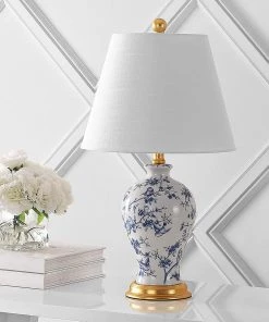 JONATHAN Collins 24" Glass LED Lamp Blue/White