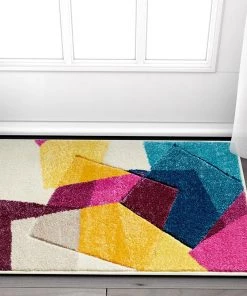 WW Modern Geometric Blue Purple Fuchsia Yellow Comfy Hand Carved Area Rugs 19 WW Modern Geometric Blue Purple Fuchsia Yellow Comfy Hand Carved Area Rugs