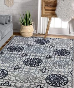 Well Woven Elsa Blue Geometric Tilework Pattern Area Rug All Area Rugs And Runners