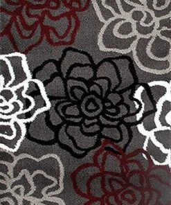 WRG Floral Gray/Grey Red White Area Rug All Area Rugs And Runners 16 WRG Floral Gray/Grey Red White Area Rug All Area Rugs And Runners