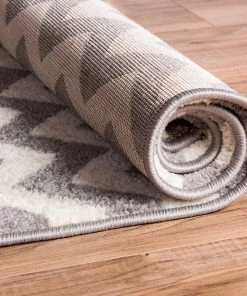 Well Woven Sydney Eli Chevron Light Grey Modern Area Rug