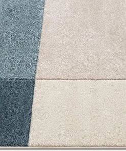 Constance All Area Rugs And Runners Modern Geometric Boxes Pattern Ivory Blue Multi Soft Area Rug