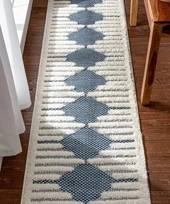 Well Woven Bellagio Luna Tribal Moroccan Diamond Pattern Blue High-Low Flat-WeaveArea Rug All Area Rugs And Runners