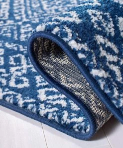 Safavieh All Area Rugs And Runners Moroccan Boho Distressed Area Rug Navy / Ivory