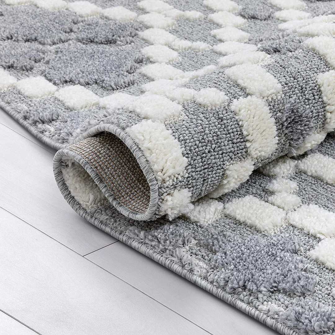 Well Woven Mallorie Grey Cream Tribal Ethnic High-Lo Textured | Diamond Medallion Area Rug 6 Well Woven Mallorie Grey Cream Tribal Ethnic High-Lo Textured | Diamond Medallion Area Rug