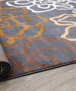 WRG Floral Gray/Grey Brown White Area Rug All Area Rugs And Runners