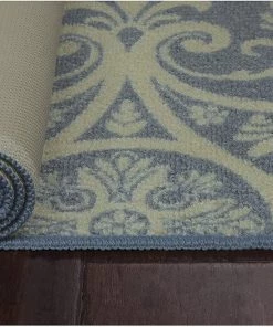 WW Maples Rugs Non Skid Hallway Entry Rugs Blue