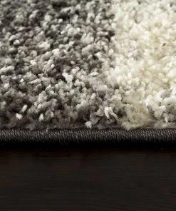 WRG All Area Rugs And Runners Contemporary Cozy Shag Gray/Grey White Area Rug