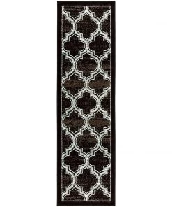 SUP All Area Rugs And Runners Trellis Black Ivory Grey/Gray Area Rug
