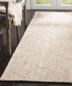 Safavieh Blossom Collection BLM112B Handmade Premium Wool Soft Area Rug, Beige / Ivory