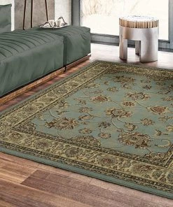 WRG All Area Rugs And Runners Traditional Sage Green Floral Area Rug