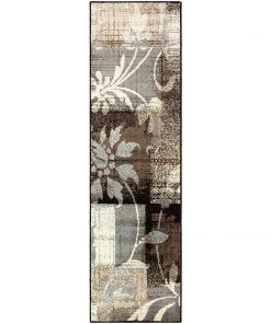 SUP Floral Patchwork Design Brown Ivory Area Rug 13 SUP Floral Patchwork Design Brown Ivory Area Rug