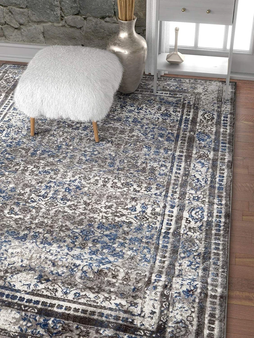 Well Woven Mante Grey & Blue Modern Sarouk Vintage Modern Distressed Persian Design Grey Blue Area Rug All Area Rugs And Runners 1 Well Woven Mante Grey & Blue Modern Sarouk Vintage Modern Distressed Persian Design Grey Blue Area Rug All Area Rugs And Runners
