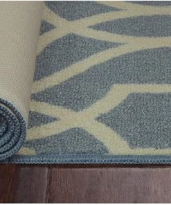 WW Maples Rugs Non Skid Washable Throw Soft Area Rugs Blue