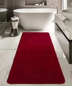 Modern Rugs And Decor All Area Rugs And Runners Softy Solid Non-Slip Kitchen/Bath Rug, Red 12 Modern Rugs And Decor All Area Rugs And Runners Softy Solid Non-Slip Kitchen/Bath Rug, Red