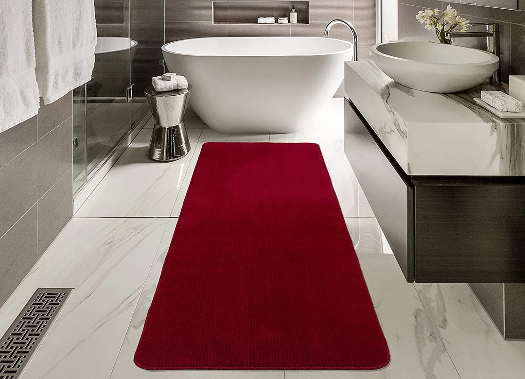 Modern Rugs And Decor All Area Rugs And Runners Softy Solid Non-Slip Kitchen/Bath Rug, Red 4 Modern Rugs And Decor All Area Rugs And Runners Softy Solid Non-Slip Kitchen/Bath Rug, Red