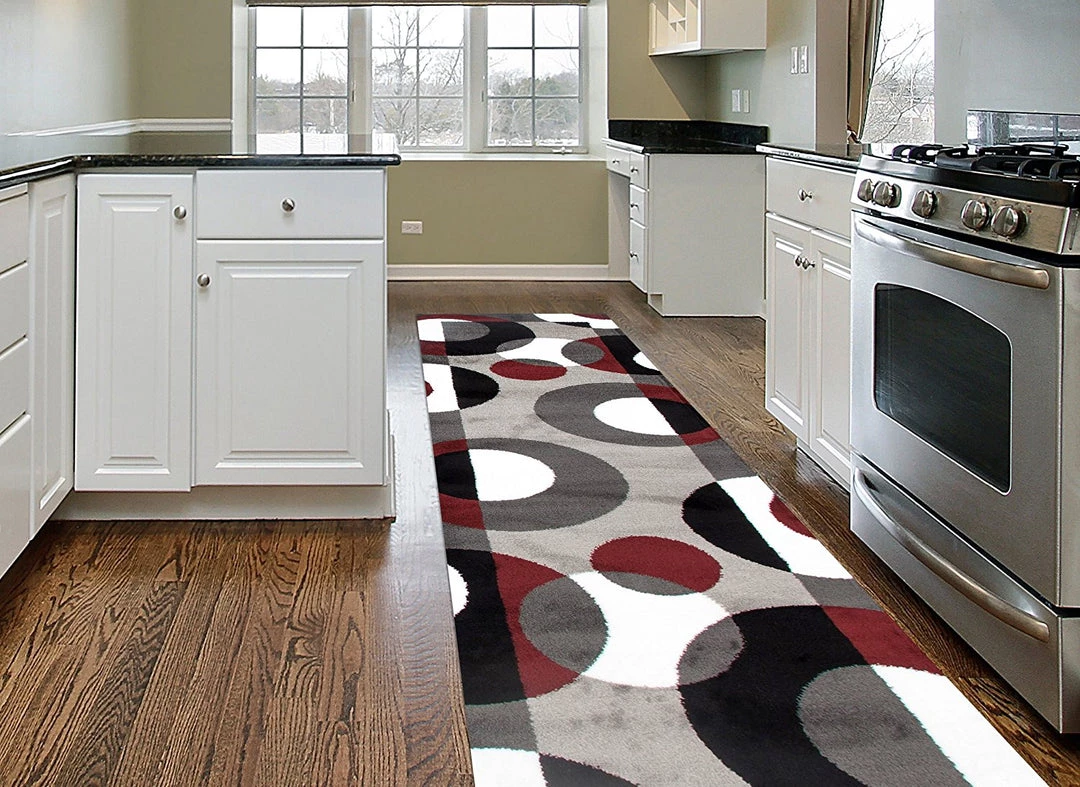 WRG All Area Rugs And Runners Circle Gray/Grey Burgundy Area Rug 6 WRG All Area Rugs And Runners Circle Gray/Grey Burgundy Area Rug