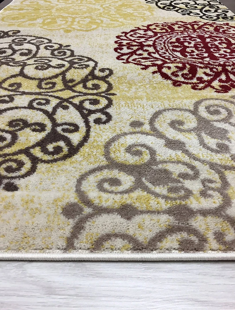 WRG All Area Rugs And Runners Floral Cream Brown Red Area Rugs 4 WRG All Area Rugs And Runners Floral Cream Brown Red Area Rugs