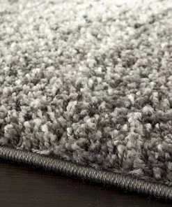 WRG All Area Rugs And Runners Contemporary Cozy Shag Gray/Grey White Area Rug