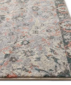 WW Vintage Floral Medallion Gray/Grey Pink Area Rugs All Area Rugs And Runners