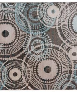 WRG All Area Rugs And Runners Contemporary Circles Brown Blue Area Rug