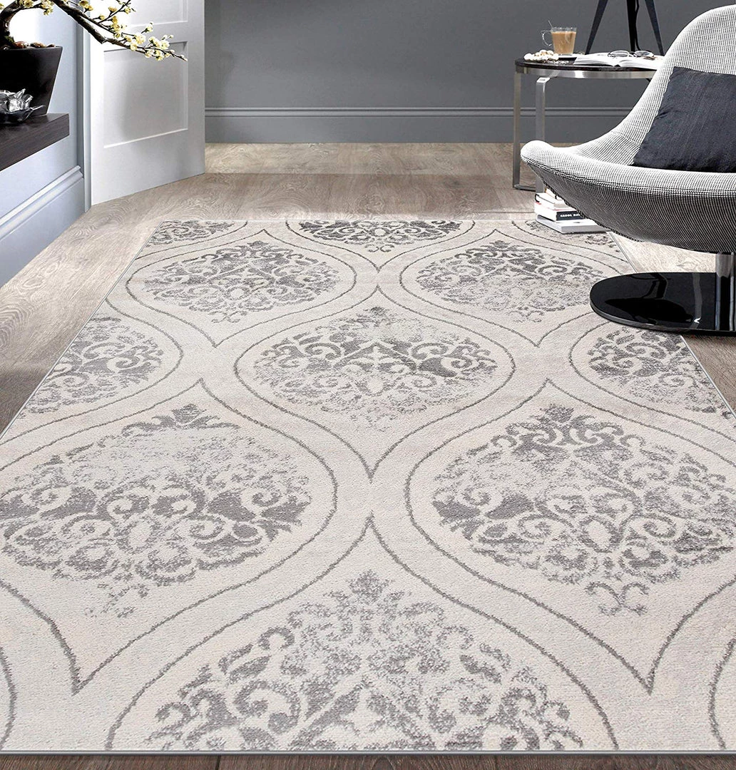 WRG Floral Damask Cream Gray Area Rug All Area Rugs And Runners 1 WRG Floral Damask Cream Gray Area Rug All Area Rugs And Runners