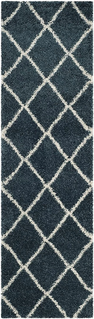 FAS Diamond Trellis Slate Blue/Ivory Soft Plush Shag Area Rug 2-inch Thick 3 FAS Diamond Trellis Slate Blue/Ivory Soft Plush Shag Area Rug 2-inch Thick