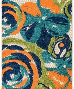 Modern Rugs And Decor Ravenna Multi Modern Large Floral Flowers Indoor/Outdoor Rug All Area Rugs And Runners