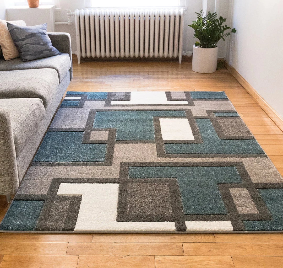 WW Modern Geometric Blue Gray Comfy Hand Carved Area Rugs 1 WW Modern Geometric Blue Gray Comfy Hand Carved Area Rugs