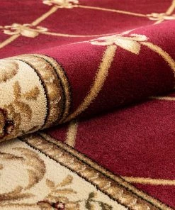 Well Woven Timeless Fleur De Lis Red Formal Area Rug