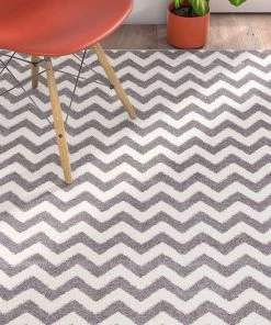 Well Woven Sydney Eli Chevron Light Grey Modern Area Rug
