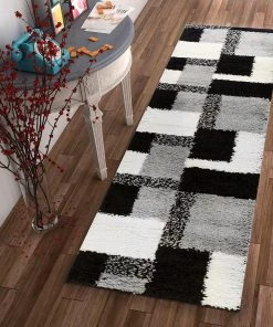 Cubes Black Contemporary Rug Modern Geometric Pattern Shag Area Rug 49 Cubes Black Contemporary Rug Modern Geometric Pattern Shag Area Rug