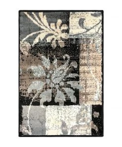 SUP Floral Patchwork Design Brown Ivory Area Rug 15 SUP Floral Patchwork Design Brown Ivory Area Rug