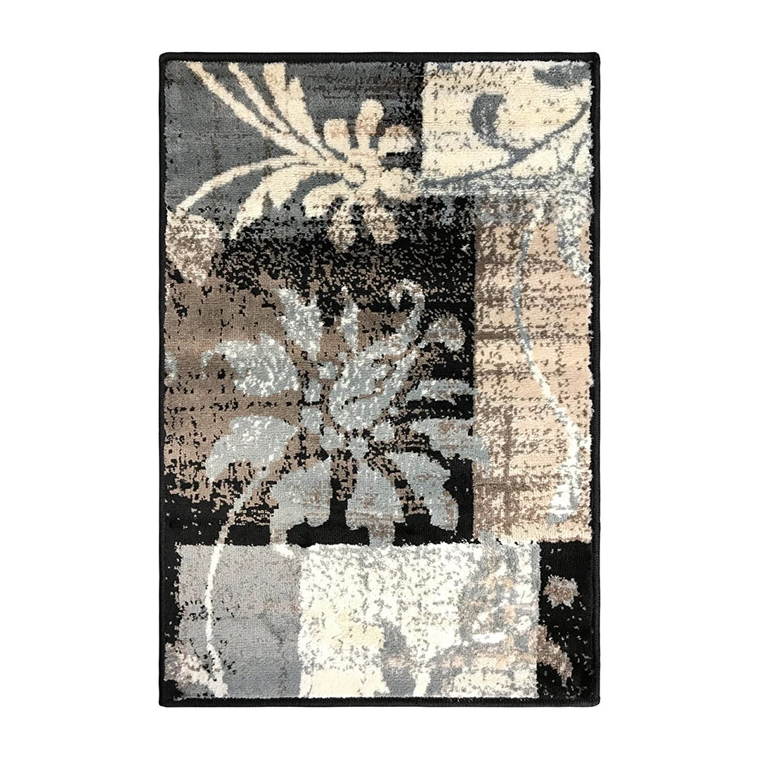 SUP Floral Patchwork Design Brown Ivory Area Rug 6 SUP Floral Patchwork Design Brown Ivory Area Rug