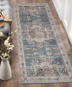 Adiva Rugs Machine Washable Area Rugs, Persian Vintage Medallion Boho Rug For Living Room Rugs - Stain Resistant & Non-Slip All Area Rugs And Runners