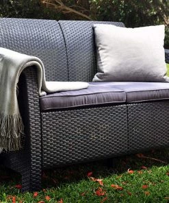 Modern Rugs And Decor All Weather Indoor Outdoor Chair Love Seat Sofa Patio Set With Cushion - 4 Piece Set Furniture