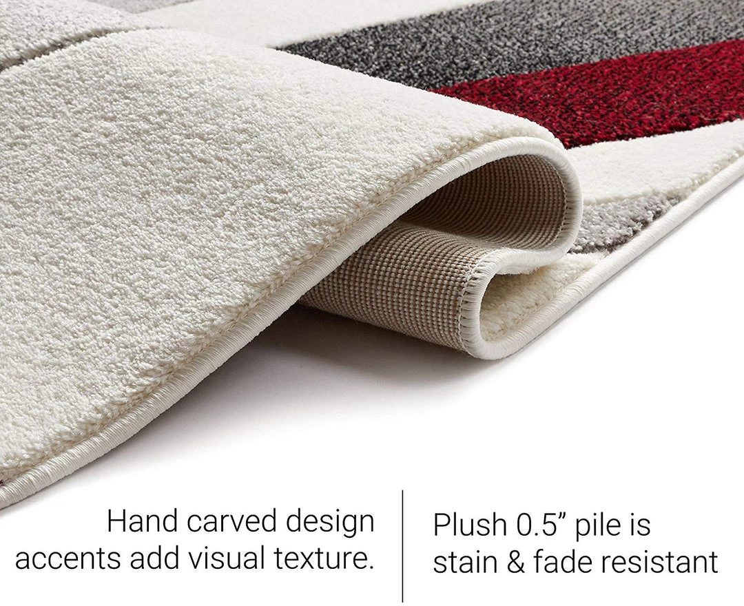 WW Modern Geometric Red White Comfy Hand Carved Area Rugs All Area Rugs And Runners 6 WW Modern Geometric Red White Comfy Hand Carved Area Rugs All Area Rugs And Runners
