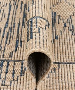 Well Woven Sturl Beige & Blue Indoor/Outdoor Flat Weave Pile Nordic Diamond Pattern Area Rug All Area Rugs And Runners