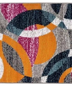 WRG Orange Fuchsia Multi-Color Soft Circles Area Rug All Area Rugs And Runners