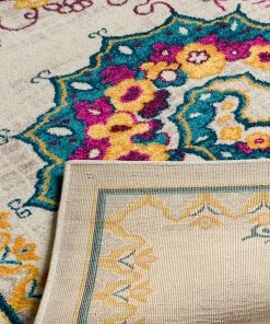 Alba Modern Distressed Area Rug Bohemian By Home Way Transitional Eclectic Multi Color Area Rug