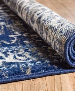 Well Woven Coverly Blue & Beige Vintage Medallion Traditional Persian Oriental Vintage/ Distressed Rugs