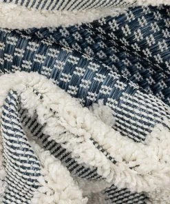 Well Woven Bellagio Luna Tribal Moroccan Diamond Pattern Blue High-Low Flat-WeaveArea Rug All Area Rugs And Runners