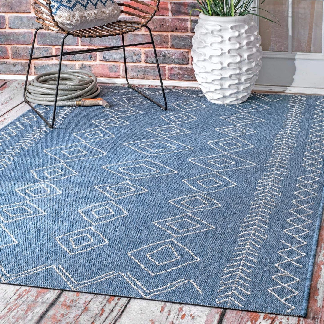 NL Moroccan Tribal Accent Blue Indoor/Outdoor Area Rugs - Durable/Easy Maintenance All Area Rugs And Runners 5 NL Moroccan Tribal Accent Blue Indoor/Outdoor Area Rugs - Durable/Easy Maintenance All Area Rugs And Runners