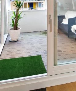 Modern Rugs And Decor All Area Rugs And Runners Garden Grass Artificial Turf Door Mat Rug, 20"X30", Green